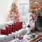 Set of 2 Christmas Buffalo Check Plaid Throw Pillow Covers, 18x18 Inch Red & Black Polyester Cushion Cases for Farmhouse Holiday Home Décor